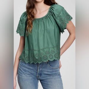 Gap Eyelet Flutter Sleeve Top- Women's Size: S